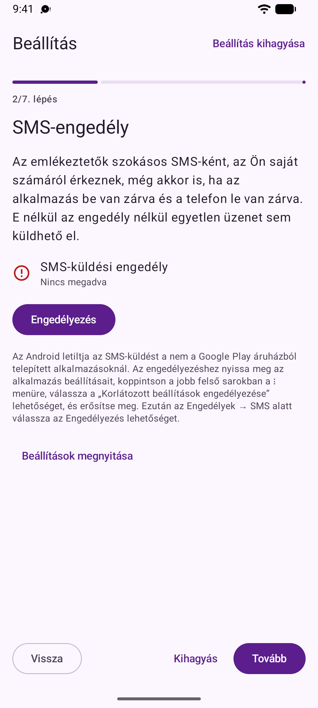 A Reeminder beállítási varázslója végigvezet ugyanezeken a lépéseken