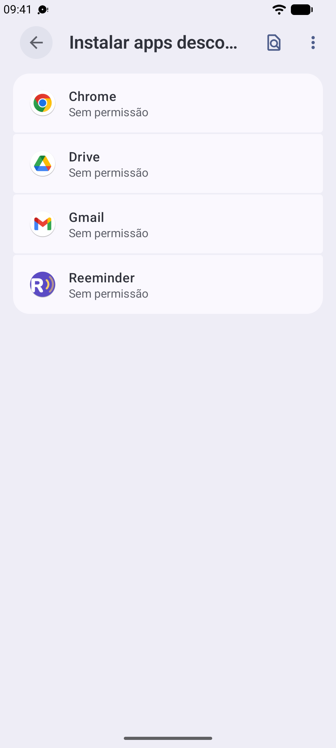 Definições do Android com o interruptor “Instalar aplicações desconhecidas” ativado para o navegador